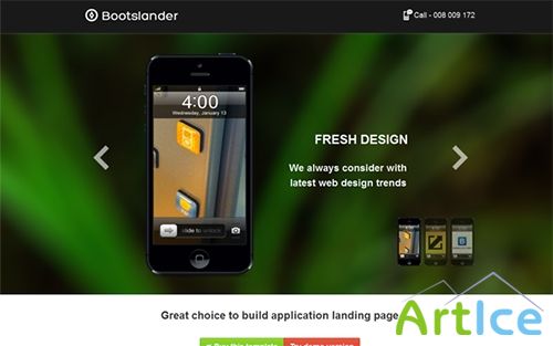 WrapBootstrap - Bootslander Landing Page