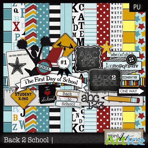 Scrap Set - Back 2 School PNG and JPG Files