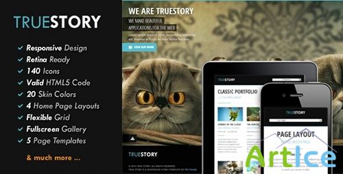 ThemeForest - TrueStory v1.0.6 - Fullscreen HTML5 Template - FULL