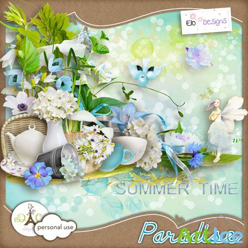 Scrap Kit - Paradise PNG and JPG Files