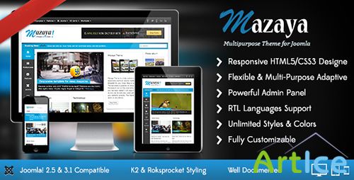 ThemeForest - Mazaya Responsive Joomla News, Multipurpose Theme