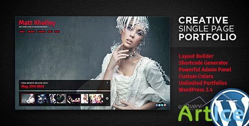 ThemeForest - Creative WordPress Single Page Portfolio v1.0