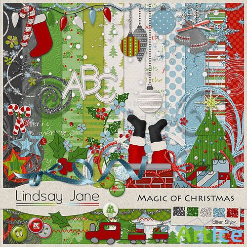 Scrap Set - Magic of Christmas PNG and JPG Files