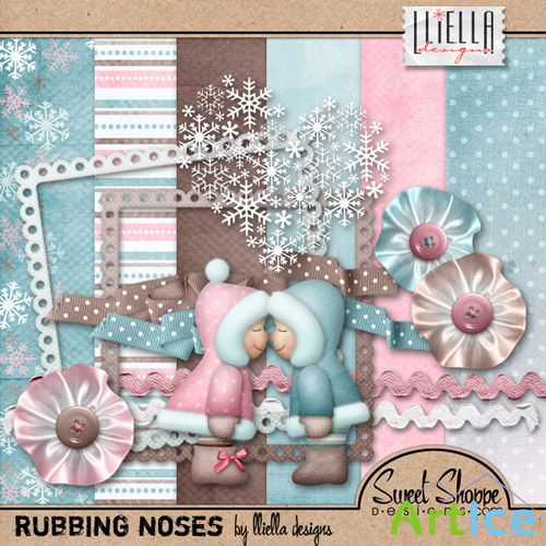 Scrap Set - Rubbing Noses PNG and JPG Files