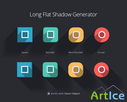 Pixeden - Long Flat Shadow Generator Psd