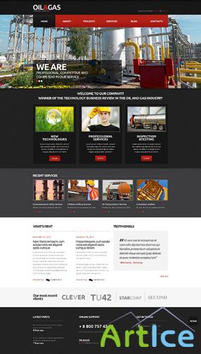 TemplateMonster - Black & White Gas & Oil Website - Responsive Website Template 45692