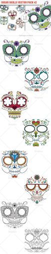 Sugar Skulls Vector Pack 42