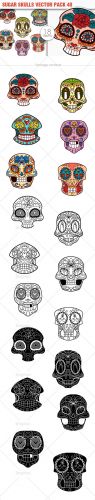 Sugar Skulls Vector Pack 40