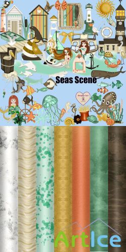 Scrap Set - Seas Scene PNG and JPG Files