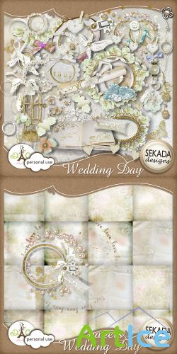 Scrap Kit - Wedding Day PNG and JPG Files