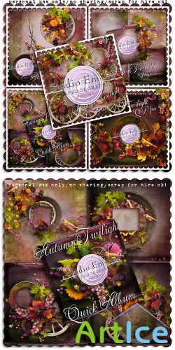 Scrap kit - Autumn Twilight PNG and JPG Files