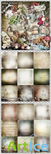 Scrap Set - Magical Christmas Time PNG and JPG Files