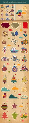 Designtnt - Scribble Scrapbook Vector Elements Set 1