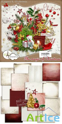 Scrap Set - The Magic of Christmas PNG and JPG Files