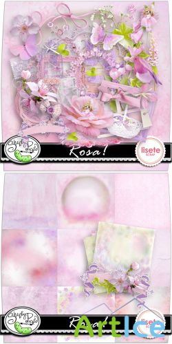 Scrap Set - Rosa PNG and JPG Files