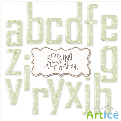 Scrap Set - Spring Alphabet PNG Files