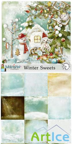 Scrap Set - Winter Sweets PNG and JPG Files