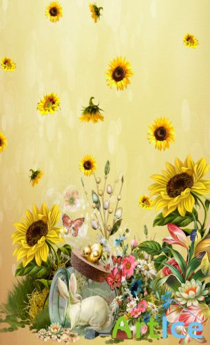 Scrap Kit -Sunflowers PNG Files