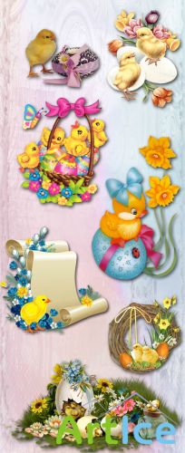 Scrap Set - Easter Chicks PNG Files