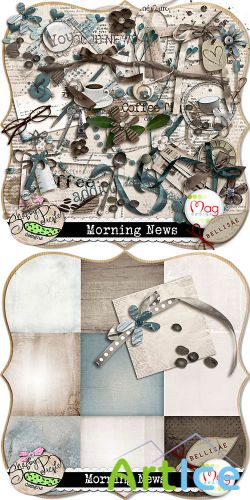 Scrap Set - Morning News PNG and JPG Files