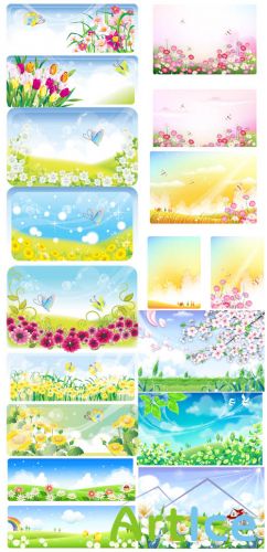 Floral Vector Spring Banners