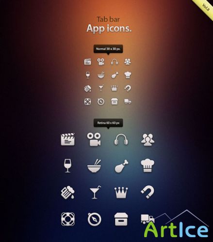 Pixeden - Tab Bar Icons iOS vol8