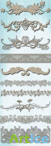 Scrap Set - Lacy Linen PNG Files