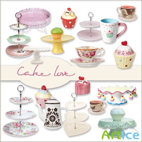 Scrap Set - Cake Love PNG Files