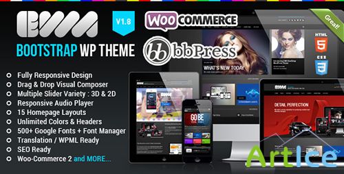 ThemeForest - EWA v1.8.1 - Bootstrap Multi-Purpose Wordpress Theme