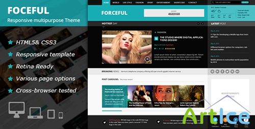 ThemeForest - ForceFul - HTML5 Magazine Website Template - RIP