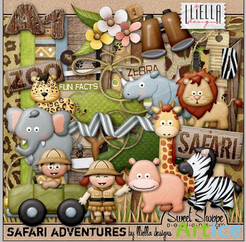 Scrap Set - Safari Adventures PNG and JPG Files