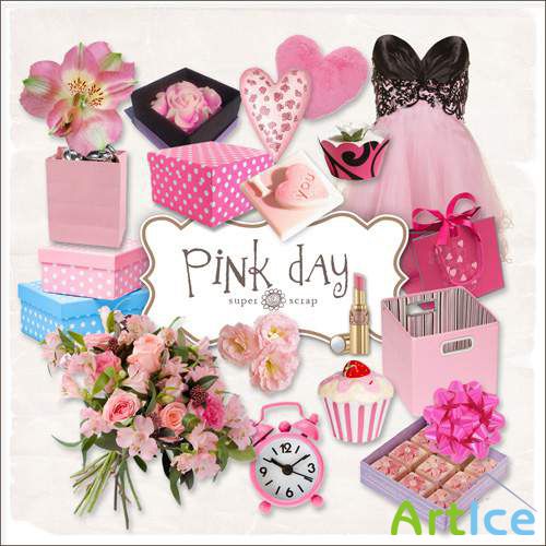 Scrap-kit - Pink Day - PNG Images