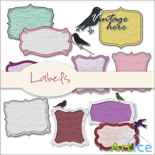 Scrap Set - Labels PNG Files