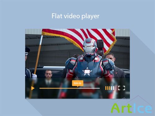 PSD Web Design - Flat video player