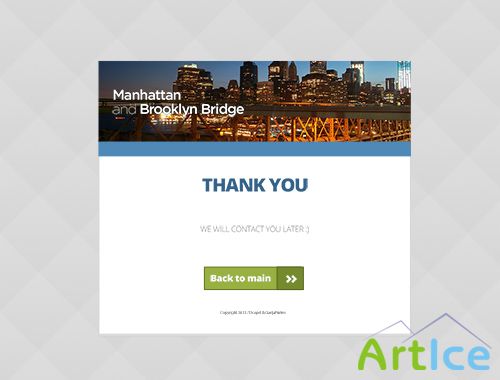 PSD Web Design - Flat Thanks subpage
