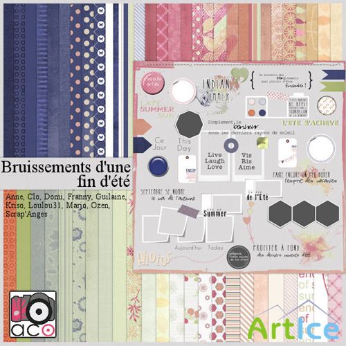 Scrap Set - Bruissements dune Fin Dete PNG and JPG Files