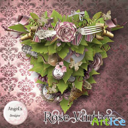 Scrap Set - Rose Vintage PNG and JPG Files