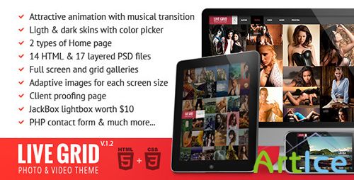 ThemeForest - LIVE GRID v1.2 - Responsive Interactive HTML Portfolio - FULL