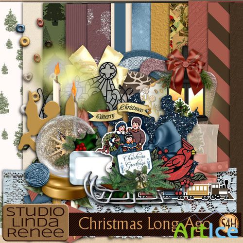 Scrap Set - Christmas Long Ago PNG and JPG Files