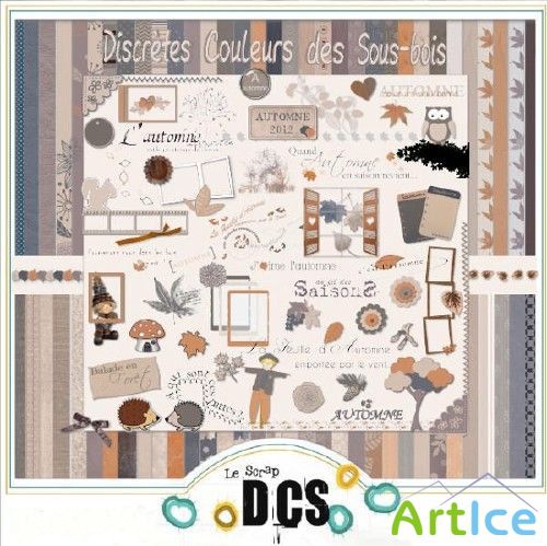 Scrap Set - Discretes Couleurs des Sous-bois PNG and JPG FIles