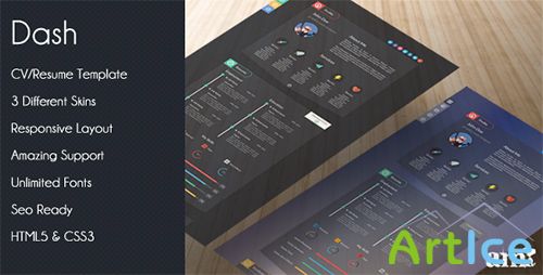 ThemeForest - Dash - Modern Resume vCard HTML Template - RIP