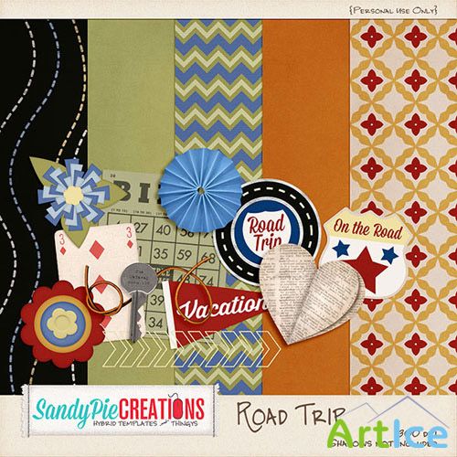 Scrap Set - Road Trip PNG and JPG Files