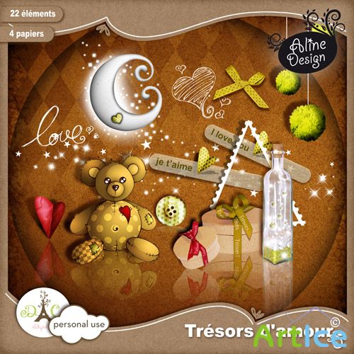 Scrap Set - Tresors D`amour PNG and JPG Files