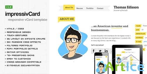 ThemeForest - impressivCard v1.2.1 - Responsive HTML5 vCard - FULL