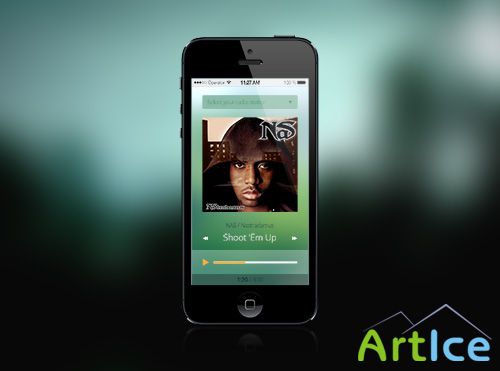 PSD Source - iOS mobile music player