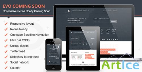 ThemeForest - Evo Responsive Retina Ready Coming Soon Template - RIP