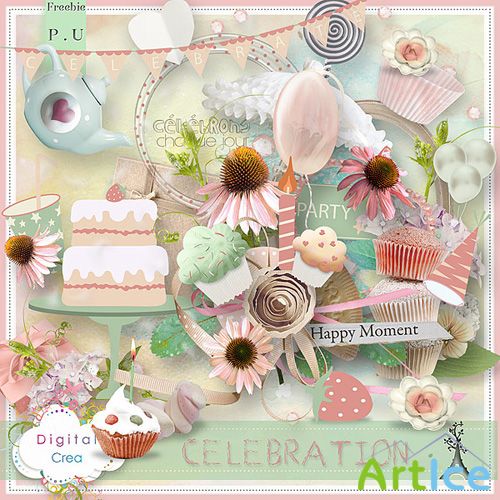 Scrap Set - Celebration PNG and JPG Files