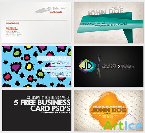 5 Business Card PSD Template