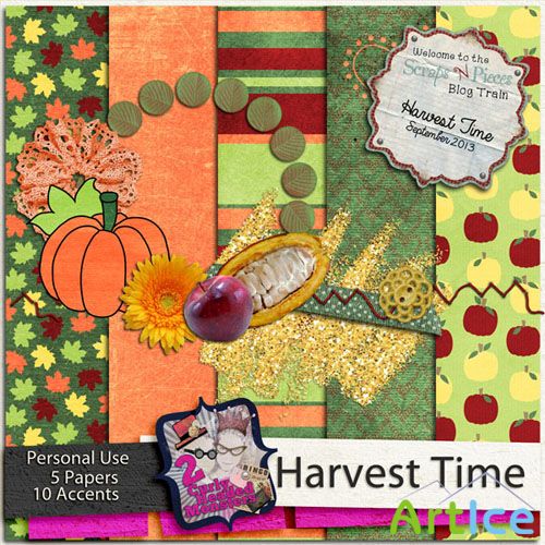 Scrap Set - Harvest Time PNG and JPG Files