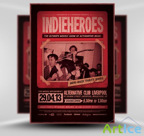 Indie Heroes Flyer Template PSD